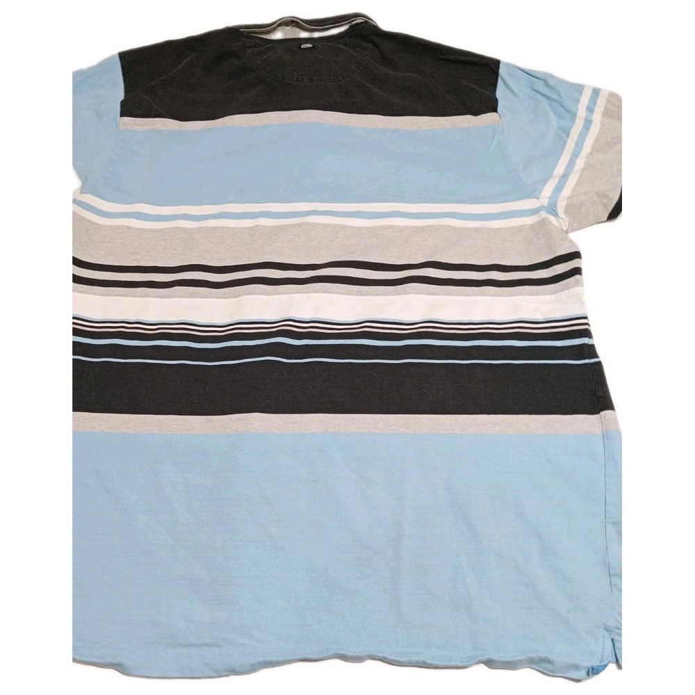 Ecko Unltd. Shirt Mens XXL Polo Blue White Striped Short Sleeve Logo - Picture 12 of 12
